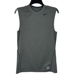 Nike Pro Combat Small Mens Dri-Fit Fitted Tank Top Sleeveless Quick-Dry Gray